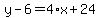y-6=4%2Ax%2B24