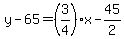 y-65=%283%2F4%29x-45%2F2
