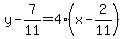 y-7%2F11=4%28x-2%2F11%29