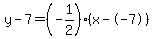 y-7=%28-1%2F2%29%28x--7%29