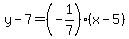 y-7=%28-1%2F7%29%28x-5%29