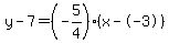 y-7=%28-5%2F4%29%28x--3%29