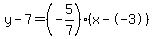 y-7=%28-5%2F7%29%28x--3%29