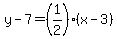y-7=%281%2F2%29%28x-3%29