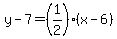 y-7=%281%2F2%29%28x-6%29