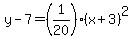 y-7=%281%2F20%29%28x%2B3%29%5E2