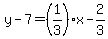 y-7=%281%2F3%29x-2%2F3
