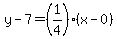y-7=%281%2F4%29%28x-0%29