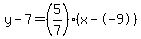 y-7=%285%2F7%29%28x--9%29