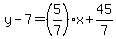 y-7=%285%2F7%29x%2B45%2F7