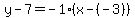y-7=-1%28x-%28-3%29%29