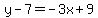 y-7=-3x%2B9