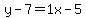 y-7=1x-5