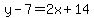 y-7=2x%2B14