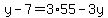 y-7=3%2A55-3y
