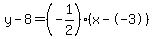 y-8=%28-1%2F2%29%28x--3%29