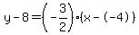 y-8=%28-3%2F2%29%28x--4%29