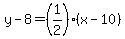 y-8=%281%2F2%29%28x-10%29