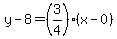 y-8=%283%2F4%29%28x-0%29