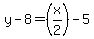 y-8=%28x%2F2%29-5