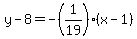 y-8=-%281%2F19%29%28x-1%29