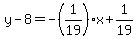 y-8=-%281%2F19%29x%2B1%2F19