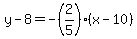 y-8=-%282%2F5%29%28x-10%29