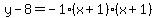 y-8=-1%28x%2B1%29%2A%28x%2B1%29