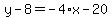 y-8=-4%2Ax-20