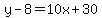 y-8=10x%2B30