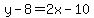 y-8=2x-10