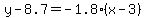 y-8.7=-1.8%28x-3%29