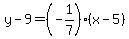 y-9=%28-1%2F7%29%2A%28x-5%29