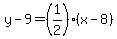 y-9=%281%2F2%29%28x-8%29