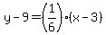 y-9=%281%2F6%29%28x-3%29