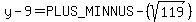 y-9=%2B-+%28sqrt%28119%29%29