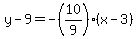 y-9=+-%2810%2F9%29%28x-3%29