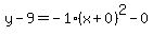 y-9=-1%28x%2B0%29%5E2-0