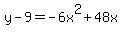 y-9=-6+x%5E2%2B48+x