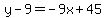 y-9=-9x%2B45