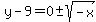 y-9=0%2B-+sqrt%28-x%29