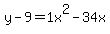 y-9=1+x%5E2-34+x