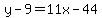 y-9=11x-44