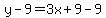y-9=3x%2B9-9