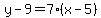 y-9=7%2A%28x-5%29