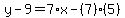 y-9=7%2Ax-%287%29%285%29