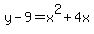 y-9=x%5E2%2B4+x