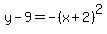 y-9+=+-%28x%2B2%29%5E2