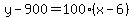 y-900=100%28x-6%29