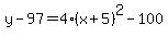 y-97=4%28x%2B5%29%5E2-100